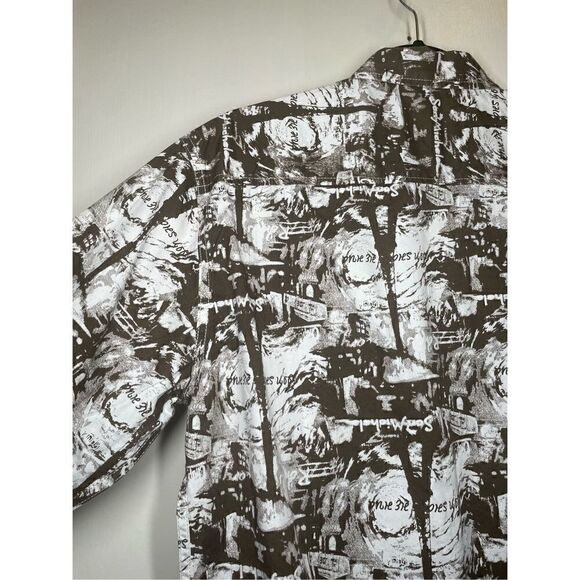 🔴 Superior Signature Brown Western Style Printed Button Front Shirt XXL - Picture 13 of 13